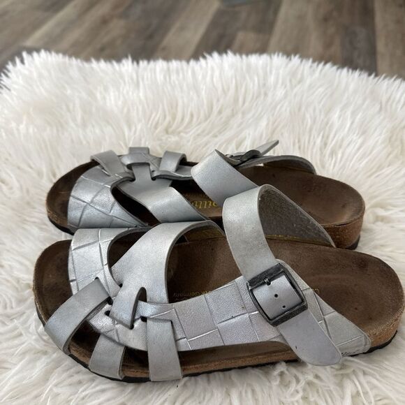 Papillio Metallic Silver Strappy Sandals Size 39 - Picture 2 of 8